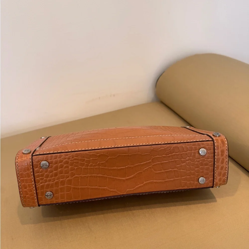 Michael Kors Crocodile Alligator Printed Leather Handbag Chain Link Shoulder Bag - Picture 3 of 8